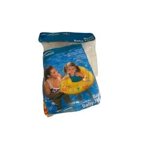 Summer Waves Yellow Ocean Theme Basic Baby Pool Float 24.5"x24.5"x9.5" New